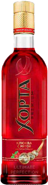 ХОРТА НАСТОЙКА ГОРЬКАЯ КЛЮКВА С МЯТОЙ 30% 0.5 4626502