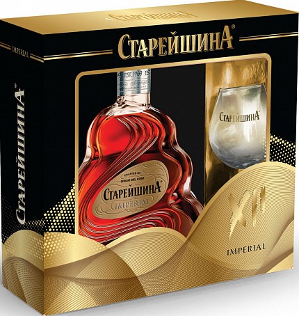 СТАРЕЙШИНА 12 ЛЕТ IMPERIAL 0.5 П/У + БОКАЛ 2541276